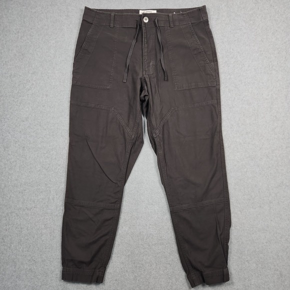 REI Co-op Jogger Pants 36x30 Black Trailsmith Stretch Drawstring Double Knee - Picture 2 of 6